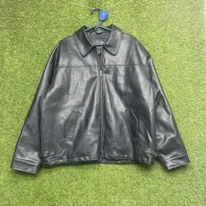 Whispering Smith Leather Jacket‎ Mens XL Zip Faux Motorcycle Riding Grunge Biker